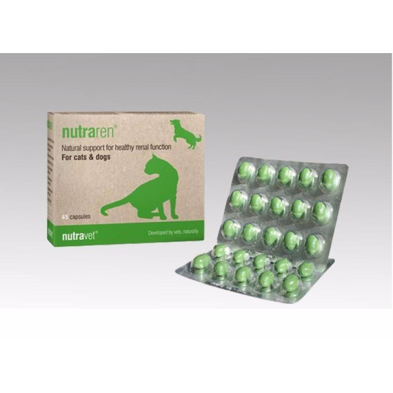 Nutravet - NUTRAREN (貓狗合用) 高強度維持健康腎功能營養膠囊- 每盒45粒膠囊