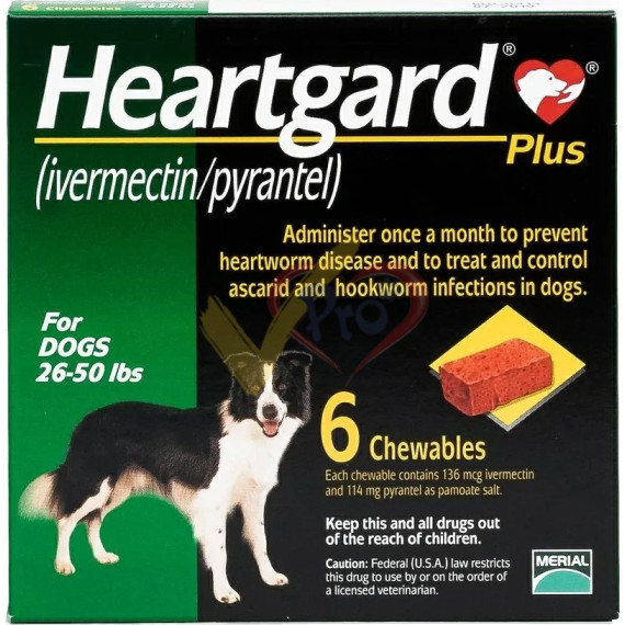 Heartgard Plus 25-50lb (Green)6粒盒裝